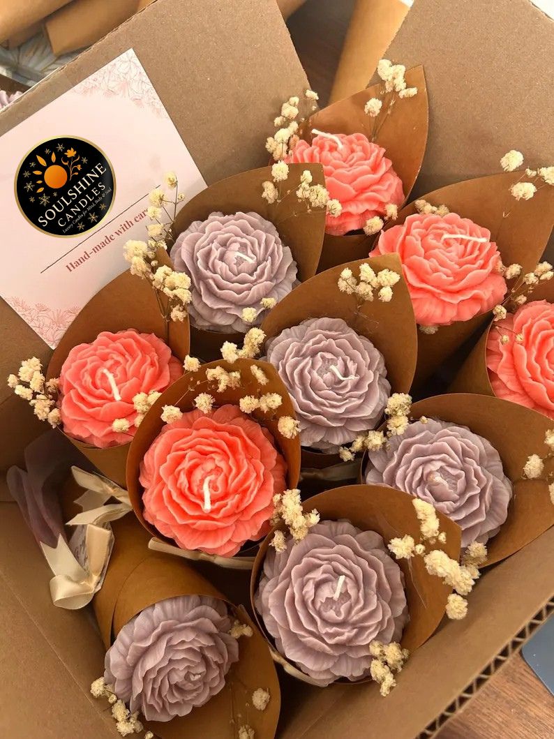 Flower Candle Bouquet | bulk corporate gift | Father’s day gift | Bridal Shower gift | Baby shower favors | party favors | graduation gift