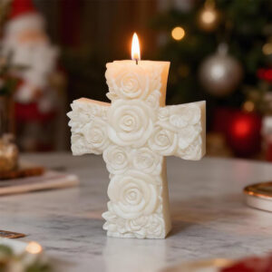 Rose Cross Candle