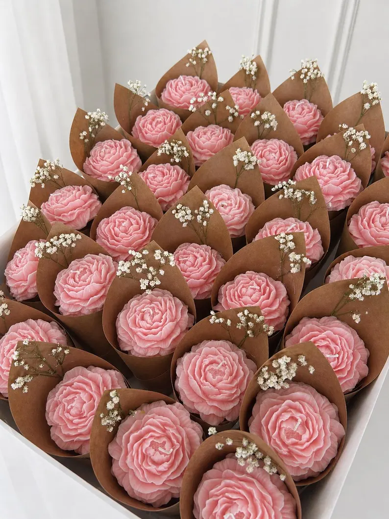 Flower Candle Bouquet | bulk corporate gift | Father’s day gift | Bridal Shower gift | Baby shower favors | party favors | graduation gift - Image 9