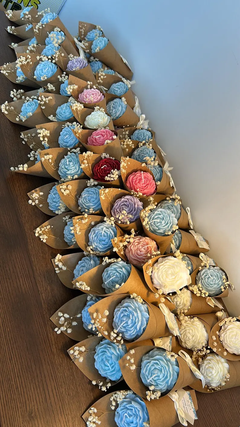 Flower Candle Bouquet | bulk corporate gift | Father’s day gift | Bridal Shower gift | Baby shower favors | party favors | graduation gift - Image 6
